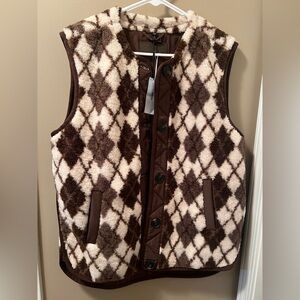NWT Blank NYC Argyle Vest Size Medium